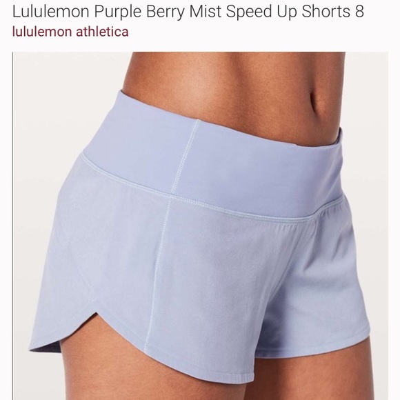 Light Purple Lululemon Speed Up Shorts 